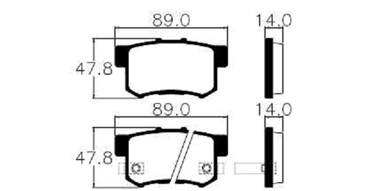Pastilhas De Freio Traseira Honda Civic Vi 1.4i 1.4is 1.6i Es 1.7i Ecopads - Eco1397