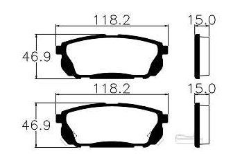 Pastilhas De Freio Traseira Kia Sorento 2.4 3.3 V6 3.5 V6 2002-2009 Ecopads - Eco1261