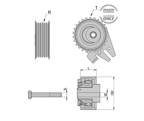 Polia Tensor Correia Do Alternador Audi/gm/hyundai Zen - Zen12929