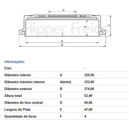 Tambor De Freio Tras Sem Cubo Gm  Spin - 1.8 2012->