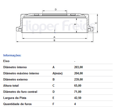 Tambor De Freio Tras Sem Cubo Peugeot  208 - 1.6 2021->