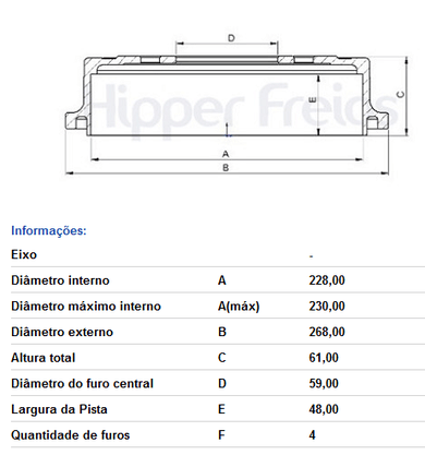 Tambor Freio S/cubo Tras Fiat Argo Palio Punto