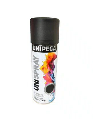 Tinta Spray automotiva Preto Fosco UNIPEGA