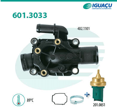 Válvula Termostática Citroen/peugeot Aircross Flex Berlingo C3 C4 Xsara 206 207 208 307 308 Hoggar Partner Iguaçu - 601303389