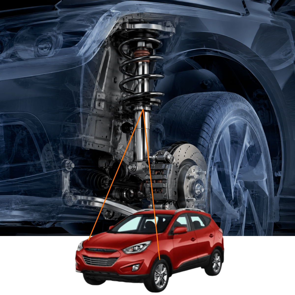 Par Amortecedor Dianteiro IX35 Sportage 2010 a 2021 Kyb