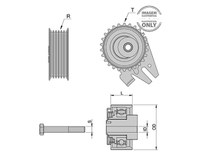Tensor Correia Dentada Gol 1.0 8v Motor At 1996-2002 Parati 1.0 8v Motor At 1996-2002 Zen - Zen12772