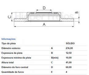DISCO DE FREIO DIANT SOLIDO S/CUBO GM