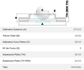 Disco De Freio Diant Toyota Corolla