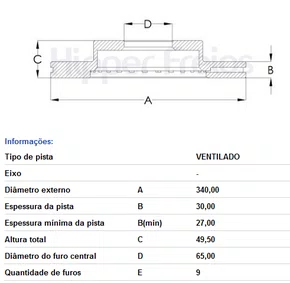 DISCO DE FREIO DIANT VENTILADO S/CUBO AUDI/VW