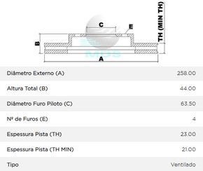 Disco De Freio Diant Ventilado S/cubo Ford Fiesta New Hatch/sedan