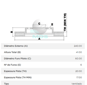 Disco De Freio Diant Ventilado S/ Cubo Gm Novo Corsa Montana  
