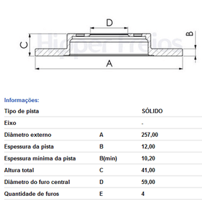 Disco De Freio Solido S/cubo Diant Fiat
