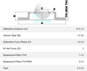 Disco De Freio Tras Solido S/cubo Ford/volvo Focus 