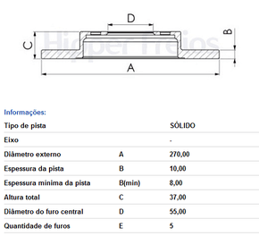 Disco De Freio Tras Solido S/cubo Toyota Corolla 