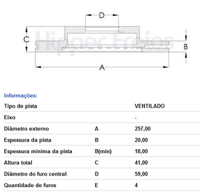 Disco Freio Diant Ventilado S/cubo Alfa Romeo/fiat