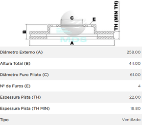 Disco Freio Ventilado S/cubo Diant Renault