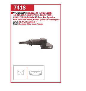 Interruptor De Embreagem Audi/seat/volkswagen A3 A4 A6 Tt Cordoba Ibiza Bora Fox Gol Golf Passat Polo Spacefox Marflex - Ech7418