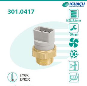 Interruptor Térmico Radiador Audi/volkswagen/ford 80 A4 A6 A8 Escort Guarujá Pampa Gol Parati Quantum Santana Voyage Iguaçu - 301041795102