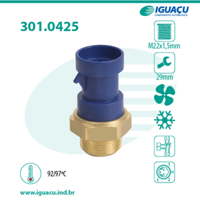 Interruptor Térmico Radiador Citroen/fiat/peugeot 155 Jumper Brava Coupé Ducato Marea Palio/palio Weekend Siena Strada Tempra Boxer Iguaçu - 30104259297