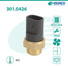 Interruptor Térmico Radiador Citroen/peugeot 145/146/155 C25 Jumper Fiorino Mille Palio Siena Strada Boxer Iguaçu - 301042692