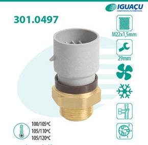 Interruptor Térmico Radiador Gm Vectra 2.0/2.2 8v/16v Etanol/gasolina 1997-2005 Iguaçu - 3010497100105