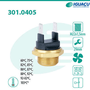 Interruptor Térmico Radiador Peugeot 204 304 504 505 Iguaçu - 301040582