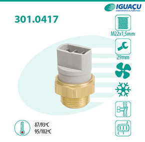Interruptor Térmico Radiador Volkswagen Caravelle 2.5/2.4/2.0/1.8 20v Diesel 1991-1994 Iguaçu - 30104178793