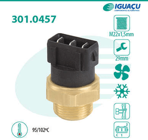 Interruptor Térmico Radiador Volkswagen/ford Gol Orion Escort Verona Saveiro Santana Quantum Pointer Iguaçu - 301045795102