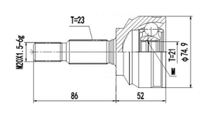 Junta Homocinética Renault Sandero 2018 Em Diante Logan 2018 Em Diante Devigili - Dg80831