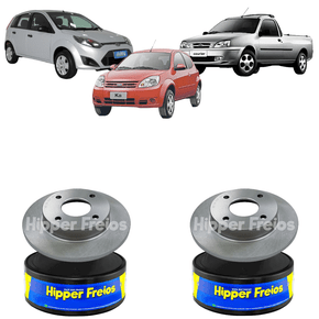 Par Disco De Freio Dianteiro Solido Sem Cubo Ford Courier/fiesta/ka 1997 Em Diante - Hf