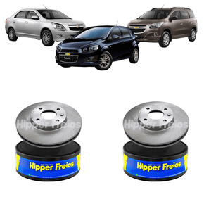 Par Disco De Freio Dianteiro Ventilado Sem Cubo Chevrolet Cobalt/sonic 2012 Em Diante Spin 2010-2016 - Hf