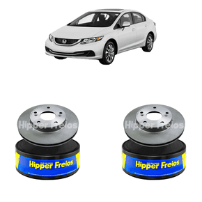 Par Disco De Freio Dianteiro Ventilado Sem Cubo Honda New Civic 2006-2016 - Hf