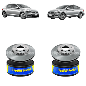 Par Disco De Freio Dianteiro Ventilado Sem Cubo Volkswagen Polo/virtus 2018 Em Diante - Hf