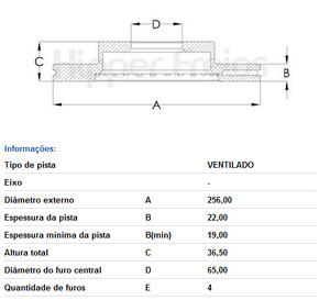 Par Disco De Freio Dianteiro Ventilado Sem Cubo Volkswagen/seat/skoda Gol G6/saveiro G6/up/voyage/mii/citigo 2012 Em Diante - Hf
