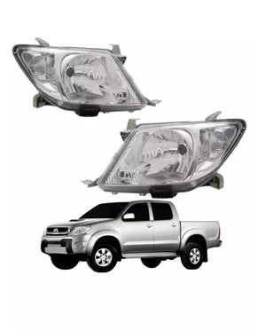 Par Farol Hilux Srv 2009 2010 2011 Cromado Carcaça Cinza