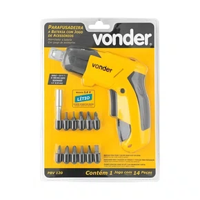Parafusadeira Bateria 3,6v Kit C/12 Pçs - Vonder Amarelo 127/220v