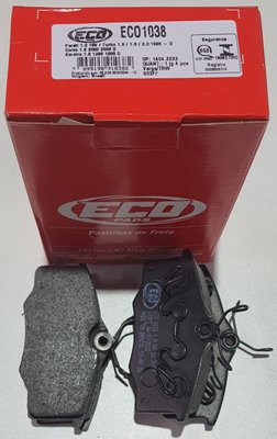 Pastilhas De Freio Dianteira Corsa 1.0 1.4 1.6 Pickup/sedan Corsa 1.6 Ipanema/ Kadett 1.0 2.0 Gol G3 1.0 1.6 Parati 1.0 1.6 1.8 2.0 Saveiro 1.6 2.0 Saveiro 1.8 Ecopads - Eco1038