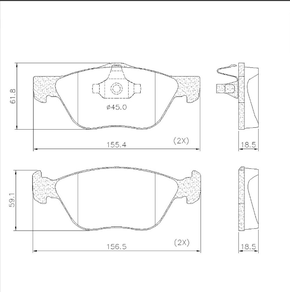 Pastilhas De Freio Dianteira Bravo 1.4 Dolbo 1.8 Idea 1.8 Linea 1.4 1.8 1.9 Palio Weekend 1.8 Punto 1.4 Strada 1.8 Lonaflex - P92