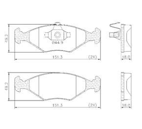 Pastilhas De Freio Dianteira Furgão 1.3 1.4 8v Fiorino Hard Working 1.4 8v Uno Way/way Rio 1.0 8v 6v Lonaflex - P89
