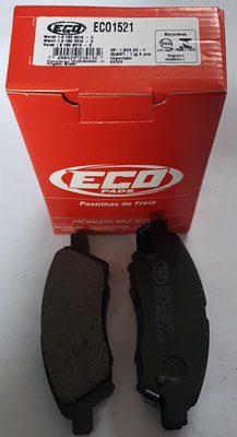 Pastilhas De Freio Dianteira Nissan March 1.0/1.6 16v Versa 1.6 16v Ecopads - Eco1521