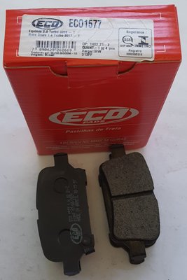 Pastilhas De Freio Traseira Novo Cruze 1.4 Turbo Ecopads - Eco1577