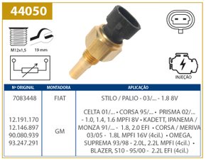 Sensor De Temperatura Fiat/gm Stilo Palio Celta Corsa Prisma Kadett Ipanema Monza Meriva Omega Suprema Blazer S10 Valclei - 44050
