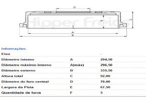 TAMBOR FREIO S/CUBO TRAS FIAT