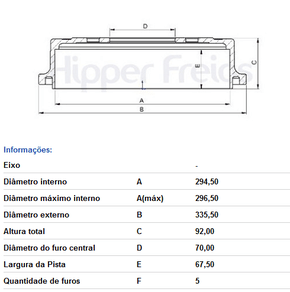Tambor Freio S/cubo Tras Fiat Toro